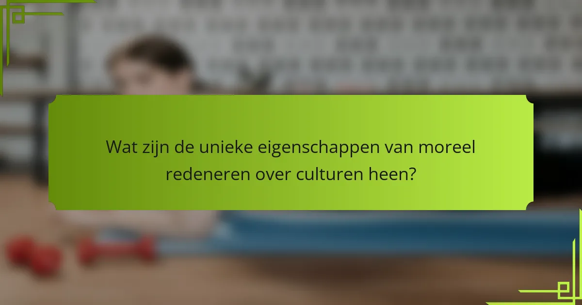 Wat zijn de unieke eigenschappen van moreel redeneren over culturen heen?