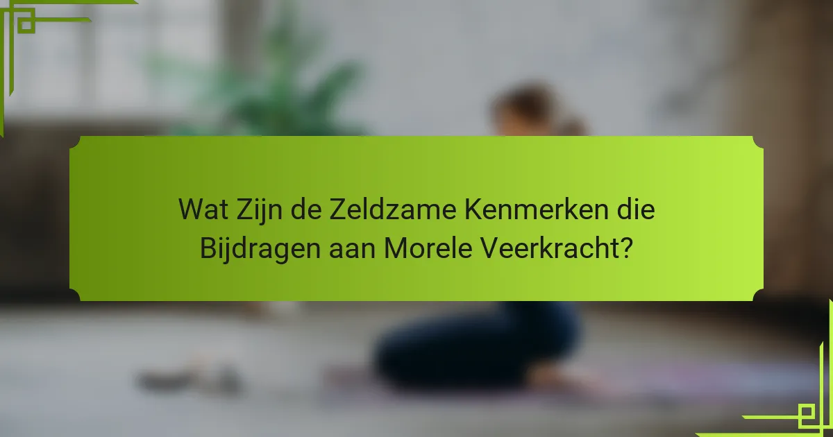 Wat Zijn de Zeldzame Kenmerken die Bijdragen aan Morele Veerkracht?