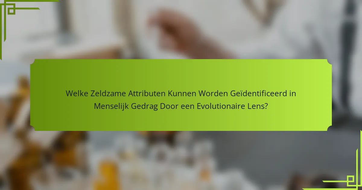 Welke Zeldzame Attributen Kunnen Worden Geïdentificeerd in Menselijk Gedrag Door een Evolutionaire Lens?