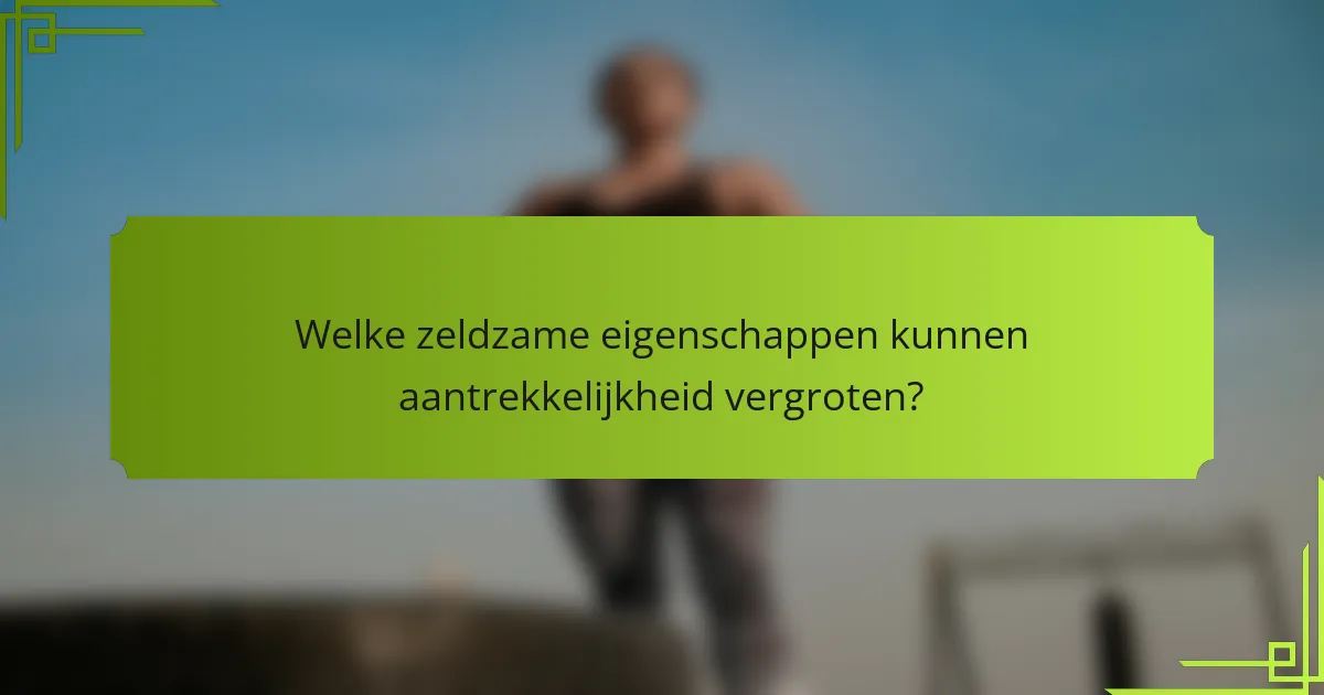Welke zeldzame eigenschappen kunnen aantrekkelijkheid vergroten?
