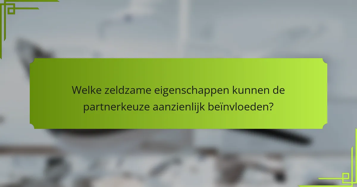 Welke zeldzame eigenschappen kunnen de partnerkeuze aanzienlijk beïnvloeden?