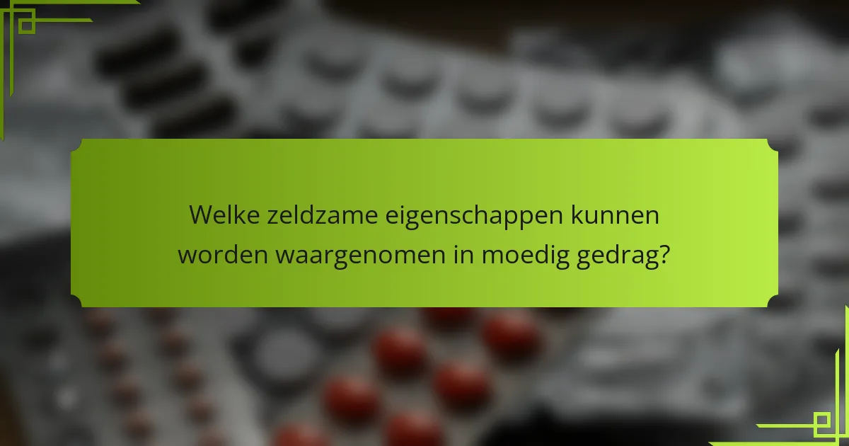 Welke zeldzame eigenschappen kunnen worden waargenomen in moedig gedrag?